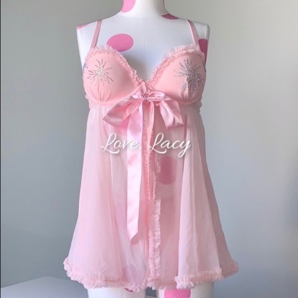 Victoria’s Secret Rhinestone Flyaway Babydoll Set